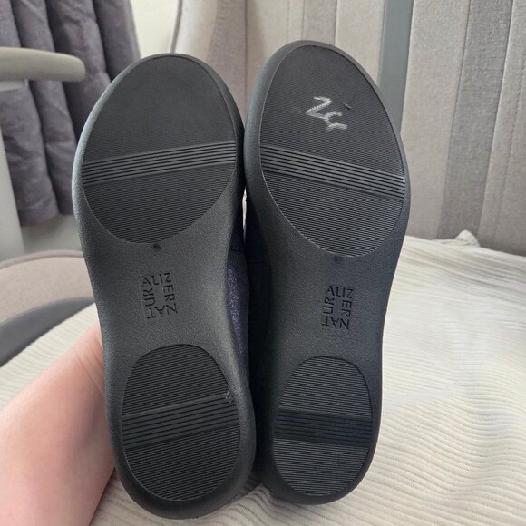 Naturalizer 7 FIA Blue Suede Flats Shoes Mary Jane Shimmer Metallic - Picture 7 of 7